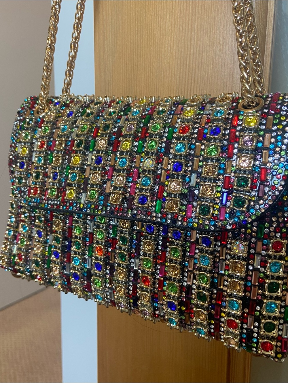 Multicolor Jeweled Evening Shoulder Bag
NEW with every color of the rainbow!